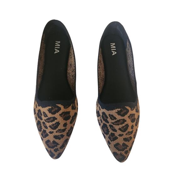 MIA Women's Corrine Ballet Knit Flats Leopard Comfort Flat 9 - Picture 1 of 6